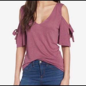 Hinge - Cold Shoulder Top - Tie Accents